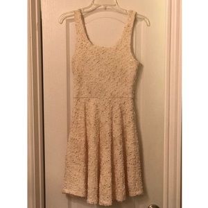 White with gold detail dress